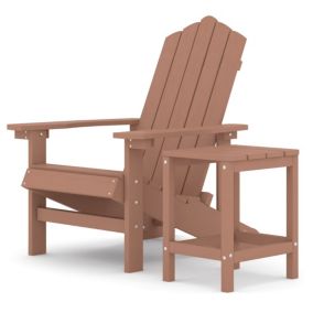 Prolenta Premium -  Chaise de jardin Adirondack avec table PEHD Marron