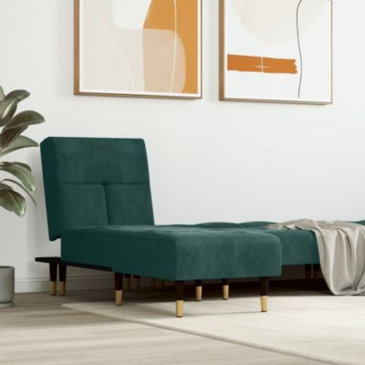 Prolenta Premium -  Chaise longue vert foncé velours