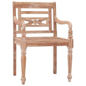 Prolenta Premium -  Chaises Batavia lot de 2 Blances Bois de teck solide