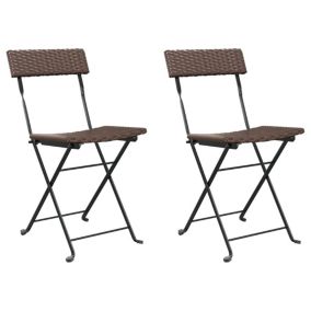 Prolenta Premium -  Chaises de bistrot pliantes lot de 2 Résine tressée et acier