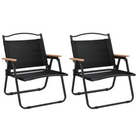 Prolenta Premium -  Chaises de camping lot de 2 Noir 54x43x59 cm Tissu Oxford