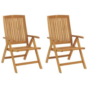 Prolenta Premium -  Chaises de jardin inclinables lot de 2 bois massif de teck