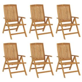 Prolenta Premium -  Chaises de jardin inclinables lot de 6 bois massif de teck