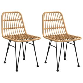 Prolenta Premium -  Chaises de jardin lot de 2 48x62x84 cm Résine tressée