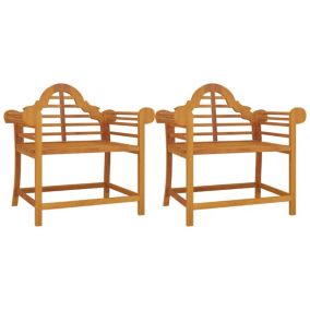 Prolenta Premium -  Chaises de jardin lot de 2 91x62x94 cm Bois de teck solide