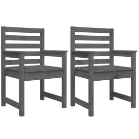 Prolenta Premium -  Chaises de jardin lot de 2 gris 60x48x91 cm bois massif de pin