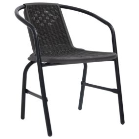 Prolenta Premium -  Chaises de jardin lot de 8 Rotin plastique et acier 110 kg