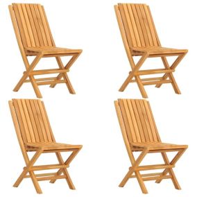 Prolenta Premium -  Chaises de jardin pliantes lot de 4 47x47x89cm bois massif teck