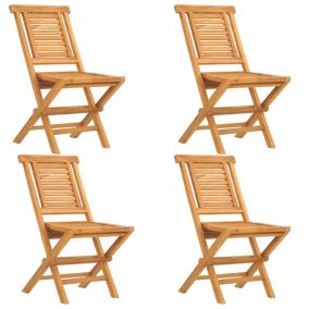 Prolenta Premium -  Chaises de jardin pliantes lot de 4 47x63x90cm bois massif teck