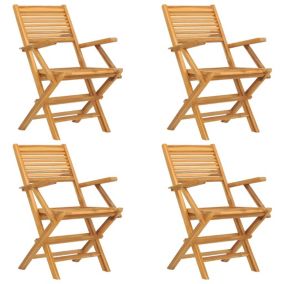 Prolenta Premium -  Chaises de jardin pliantes lot de 4 55x62x90cm bois massif teck