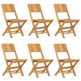 Prolenta Premium -  Chaises de jardin pliantes lot de 6 47x61x90cm bois massif teck