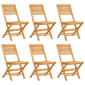 Prolenta Premium -  Chaises de jardin pliantes lot de 6 47x62x90cm bois massif teck