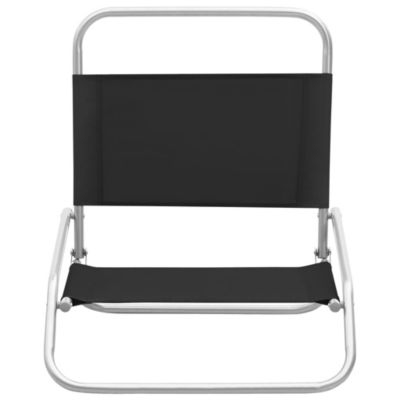 Prolenta Premium -  Chaises de plage pliables lot de 2 Noir Tissu