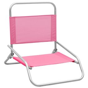 Prolenta Premium -  Chaises de plage pliables lot de 2 Rose Tissu