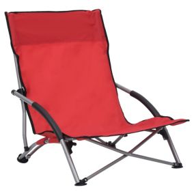 Prolenta Premium -  Chaises de plage pliables lot de 2 Rouge Tissu