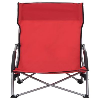 Prolenta Premium -  Chaises de plage pliables lot de 2 Rouge Tissu