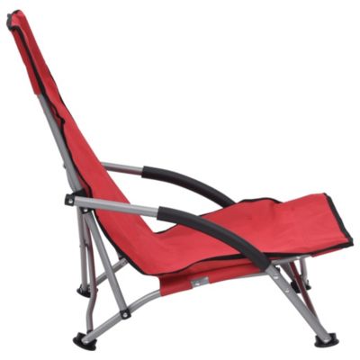 Prolenta Premium -  Chaises de plage pliables lot de 2 Rouge Tissu