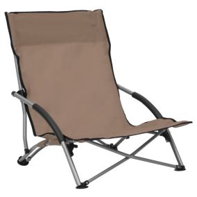 Prolenta Premium -  Chaises de plage pliables lot de 2 Taupe Tissu