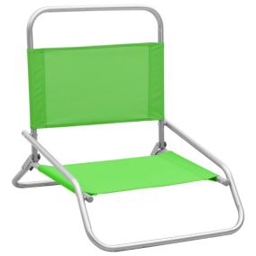 Prolenta Premium -  Chaises de plage pliables lot de 2 Vert Tissu