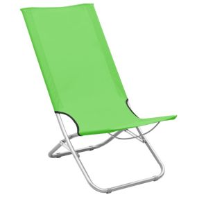 Prolenta Premium -  Chaises de plage pliables lot de 2 Vert Tissu