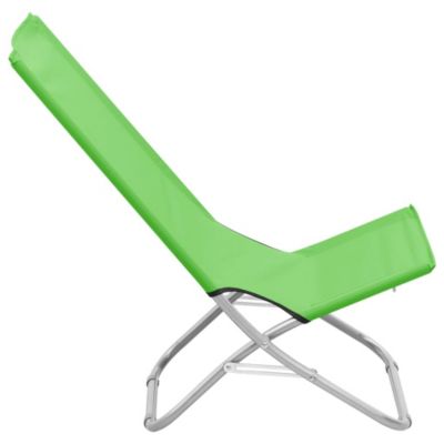Prolenta Premium -  Chaises de plage pliables lot de 2 Vert Tissu