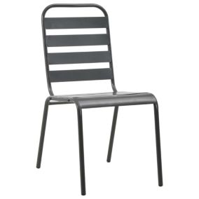 Prolenta Premium -  Chaises empilables de d'extérieur lot de 2 Acier Gris