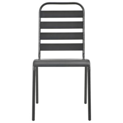 Prolenta Premium -  Chaises empilables de d'extérieur lot de 2 Acier Gris