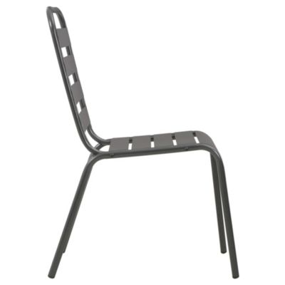 Prolenta Premium -  Chaises empilables de d'extérieur lot de 2 Acier Gris