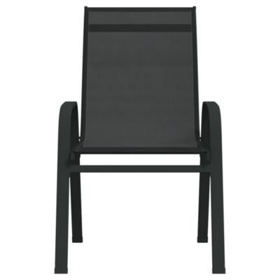 Prolenta Premium -  Chaises empilables de jardin lot de 2 Noir Tissu textilène