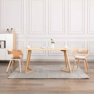 Prolenta Premium -  Chaises à manger lot de 2 bois courbé et similicuir