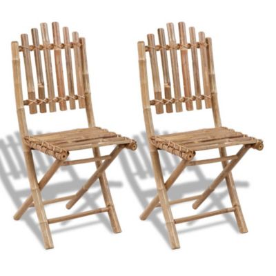 Prolenta Premium -  Chaises pliables de jardin lot de 2 Bambou