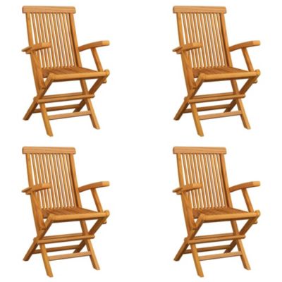 Prolenta Premium -  Chaises pliables de jardin lot de 4 Bois de teck solide