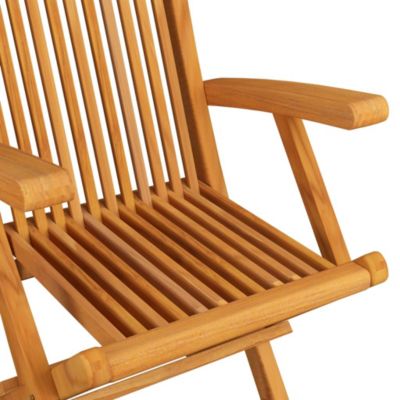 Prolenta Premium -  Chaises pliables de jardin lot de 4 Bois de teck solide