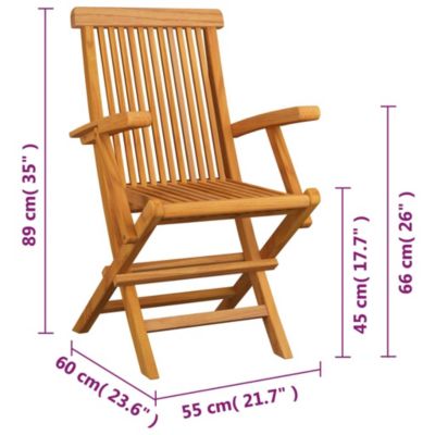 Prolenta Premium -  Chaises pliables de jardin lot de 4 Bois de teck solide