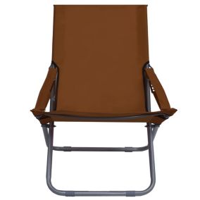 Prolenta Premium -  Chaises pliables de plage lot de 2 Tissu Marron