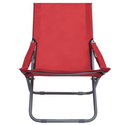 Prolenta Premium -  Chaises pliables de plage lot de 2 Tissu Rouge