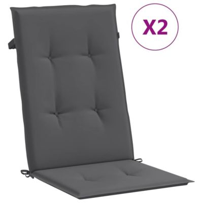 Prolenta Premium -  Coussins de chaise de jardin à dossier haut lot de 2 anthracite