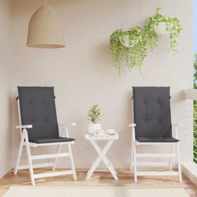 Prolenta Premium -  Coussins de chaise de jardin à dossier haut lot de 2 anthracite