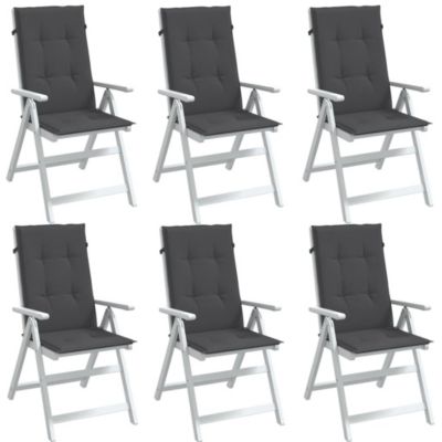 Prolenta Premium -  Coussins de chaise à dossier haut lot de 6 anthracite mélangé