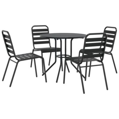 Prolenta Premium -  Ensemble de chaises de jardin empilables 5 pcs anthracite