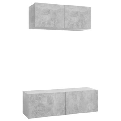 Prolenta Premium -  Ensemble de meubles TV 2 pcs Gris béton Bois d'ingénierie