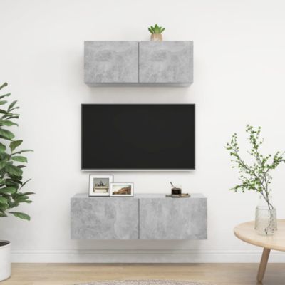 Prolenta Premium -  Ensemble de meubles TV 2 pcs Gris béton Bois d'ingénierie