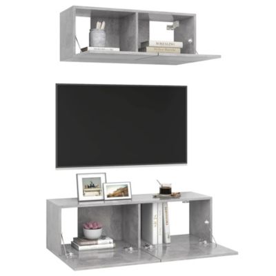 Prolenta Premium -  Ensemble de meubles TV 2 pcs Gris béton Bois d'ingénierie