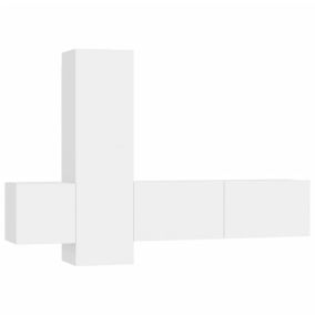 Prolenta Premium -  Ensemble de meubles TV 3 pcs Blanc Bois d'ingénierie