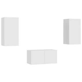 Prolenta Premium -  Ensemble de meubles TV 3 pcs Blanc Bois d'ingénierie