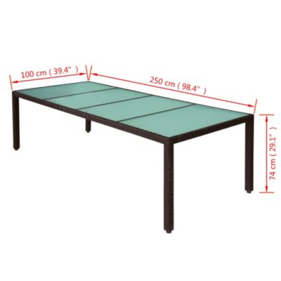 Prolenta Premium -  Ensemble à manger d'extérieur et coussins 11 pcs résine tressée