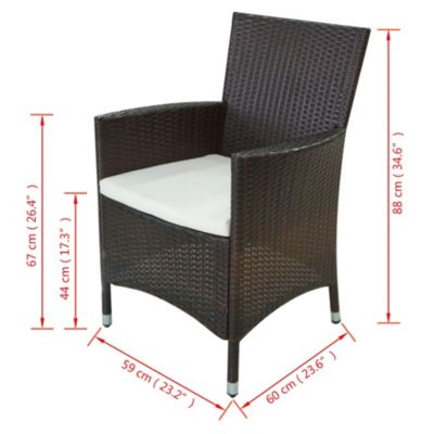 Prolenta Premium -  Ensemble à manger d'extérieur et coussins 11 pcs résine tressée