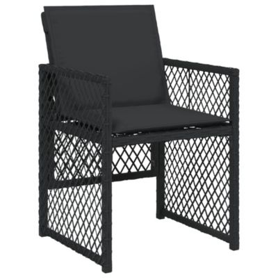 Prolenta Premium -  Ensemble à manger de jardin 11 pcs coussins noir résine tressée