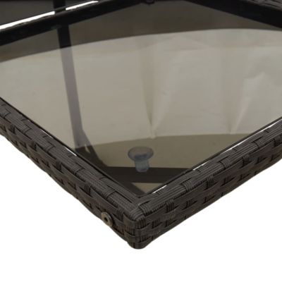 Prolenta Premium -  Ensemble à manger de jardin 11 pcs coussins noir résine tressée