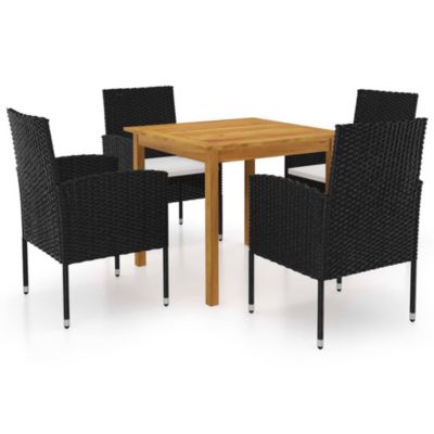 Prolenta Premium -  Ensemble à manger de jardin 5 pcs Noir